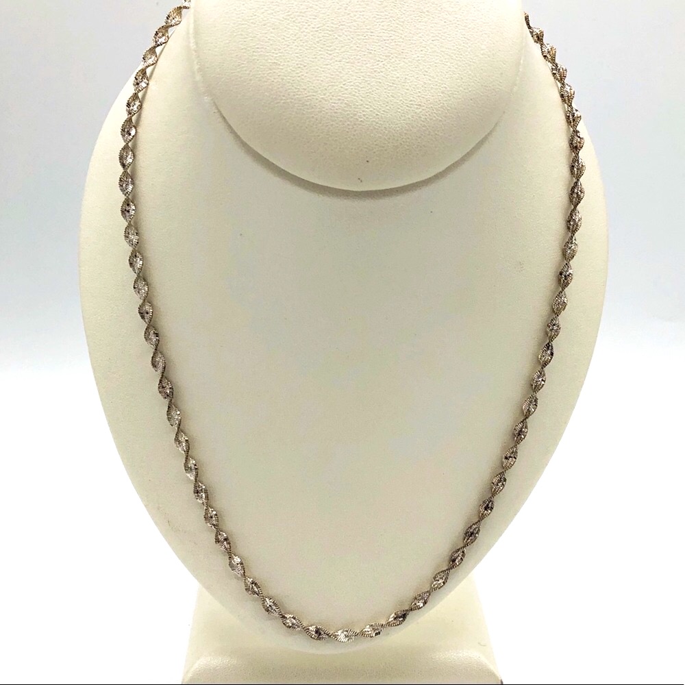 Vintage Sterling Silver Italian Twist Necklace